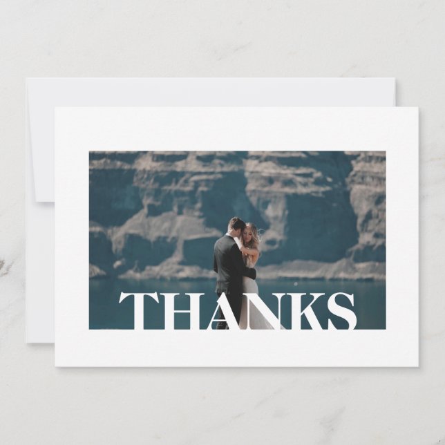 SIMPLE WHITE THANK YOU PHOTO MESSAGE CARD (Front)