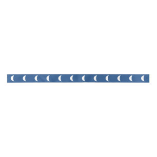 Simple White Tiled Crescent Moon Ribbon