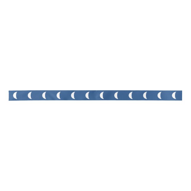 Simple White Tiled Crescent Moon Ribbon (Front)