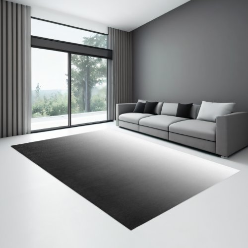 Simple White to Black Gradient Rug