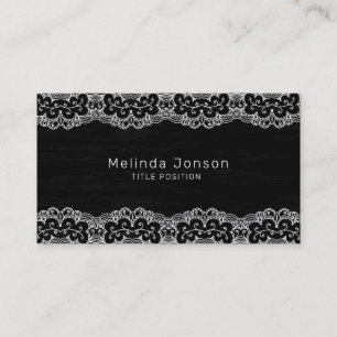 Simple White Vintage Lace Business Card