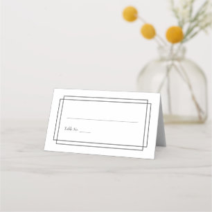 Simple White Wedding Reception Place Card