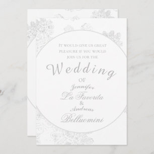 Simple White Winter Floral Wedding Invite