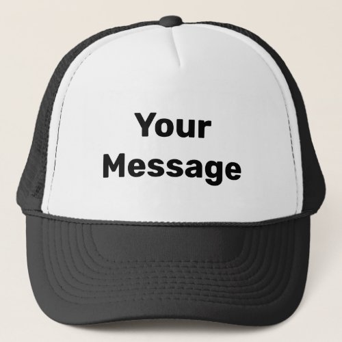Simple White with Black Text Template Trucker Hat