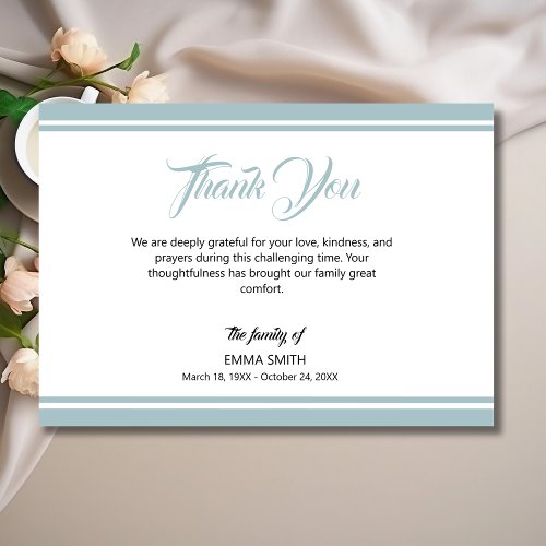 Simple White with Dusty Blue Lines Funeral