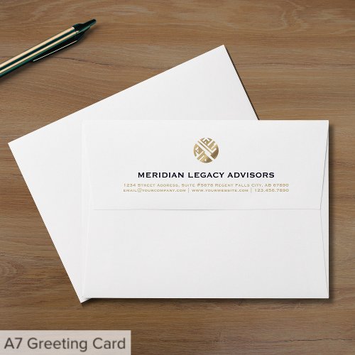 Simple White with Gold Logo Envelope