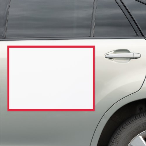 Simple White with Red Border Car Magnet