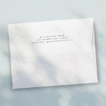 Simple White with Return Address on Back Flap of Envelope<br><div class="desc">Basic envelope in white with return address on the back flap. Customize your envelope for your personal stationery envelopes or for upcoming events,  weddings,  birthdays,  graduation and more. For inquiries about custom design changes by the independent designer please email paula@labellarue.com BEFORE you customize or place an order.</div>