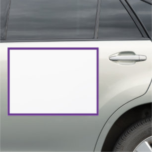 Simple White with Royal Purple Border Car Magnet