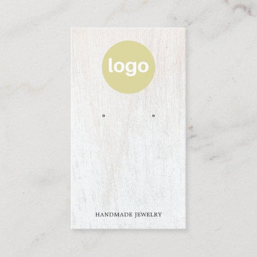 Simple White Wood  Add Logo Earring Display  Busin Business Card
