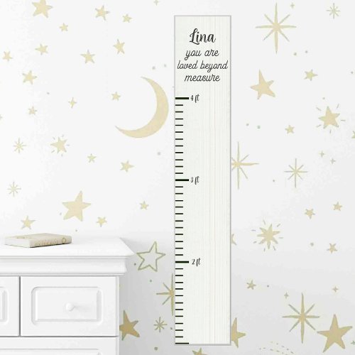 Simple White Wood Beyond Measure Growth Chart