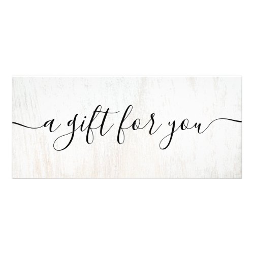 Simple White Wood Script Gift Certificate