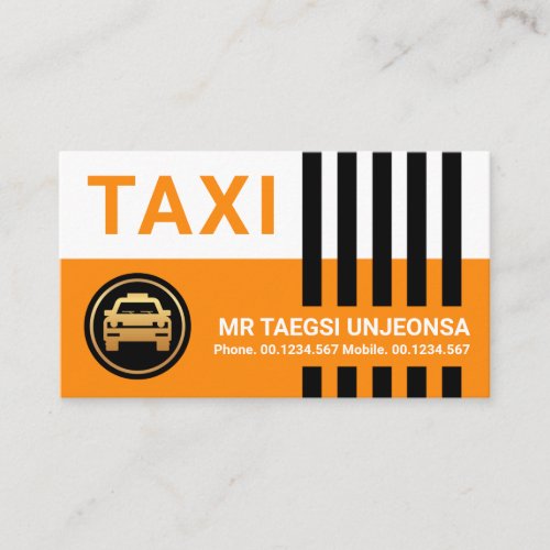 Simple White Yellow Taxi Colors  Business Card