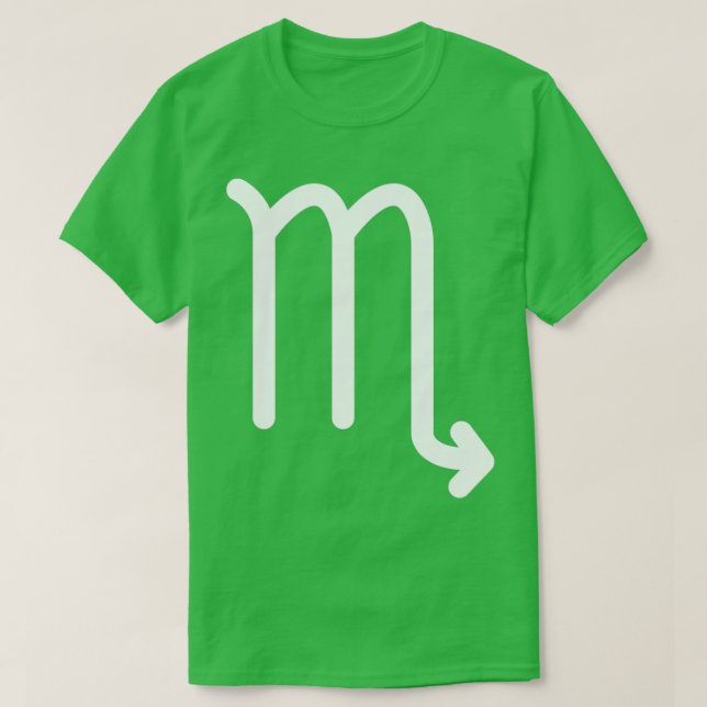 Simple White Zodiac Horoscope Sign Scorpio T-Shirt (Design Front)