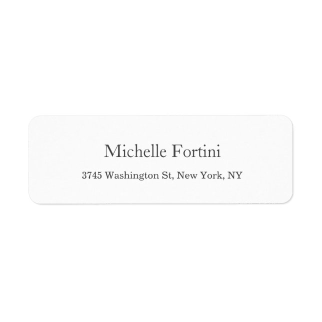 Simple Wihte Modern Minimalist Stylish Label (Front)