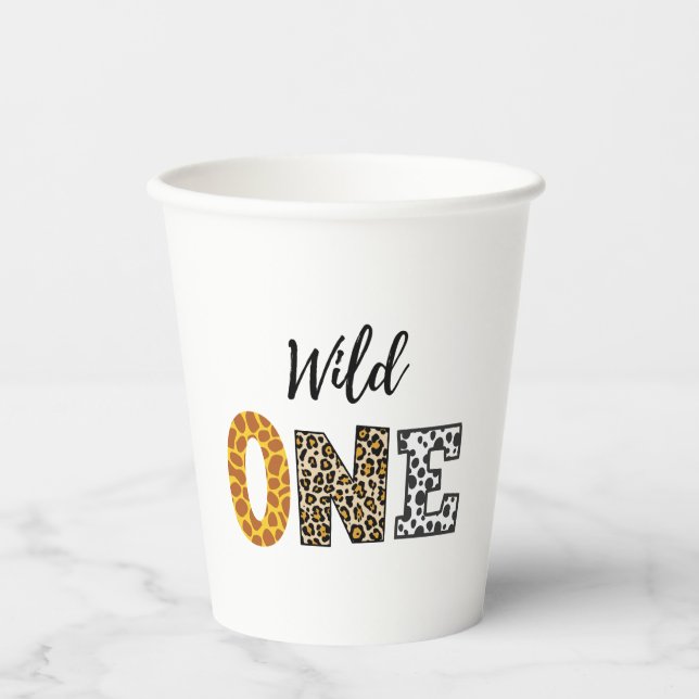 Simple Wild one calligrapht baby shower Paper Cups (Front)