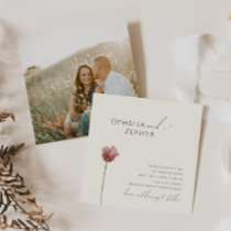 Simple Wildflower | Beige Photo Square Wedding Invitation