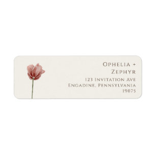 Simple Wildflower   Beige Return Address Label