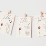Simple Wildflower | Beige Table Number Chart<br><div class="desc">This simple wildflower | beige table number chart is perfect for your whimsical boho wedding. The singular bright, enchanted pink floral gives this product an artsy and delicate feel that is a simple modern design. This look will go well with any wedding season: spring, summer, fall, or winter! Please feel...</div>