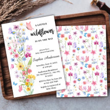 Simple Wildflower Boho Floral Neutral Baby Shower