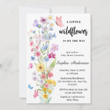 Simple Wildflower Boho Floral Neutral Baby Shower