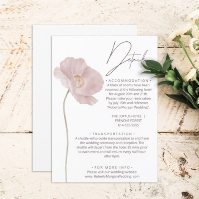 Simple Wildflower Boho Wedding Details Enclosure Card (Creator Uploaded)