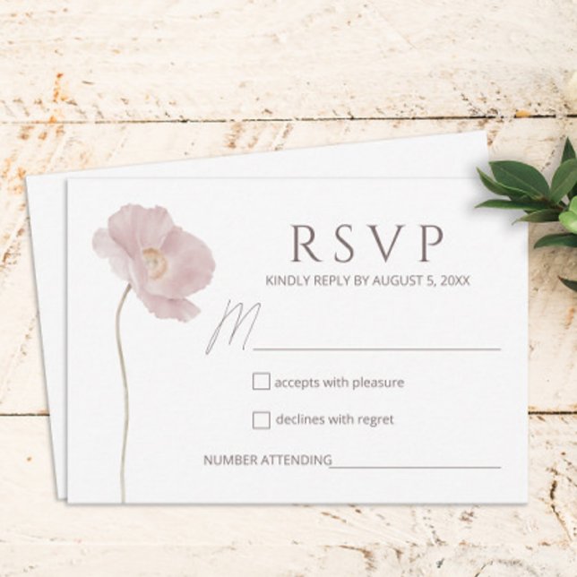 Simple Wildflower Boho Wedding RSVP Card (Creator Uploaded)