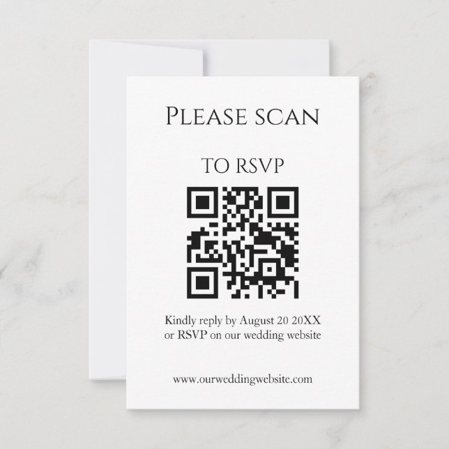 Simple Wildflower Elegant QR Code & RSVP Wedding (Front)