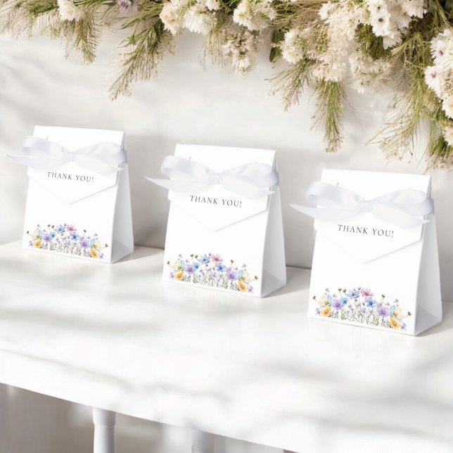 Simple Wildflower elegant wedding Favor Boxes (elegant wildflower wedding favor boxes)