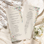 Simple Wildflower Fern Beige Wedding Flat Program<br><div class="desc">This Simple Wildflower Fern Beige Wedding Flat Program design is an elegant arrangement of classic gold geometric frames embellished with delicate boho floral greenery bouquets and stems. Featuring a palette of timeless ivory beige backgrounds with simple classic black typography and whimsical colorful wildflowers, creating a lovely and polished romantic feel....</div>