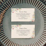 Simple Wildflower Fern Beige Wedding Wishing Well Enclosure Card<br><div class="desc">This Simple Wildflower Fern Beige Wedding Wishing Well Enclosure Card design is an elegant arrangement of classic gold geometric frames embellished with delicate boho floral greenery bouquets and stems. Featuring a palette of timeless ivory beige backgrounds with simple classic black typography and whimsical colorful wildflowers, creating a lovely and polished...</div>