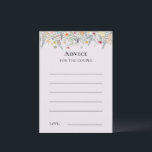 Simple Wildflower Fern Lavender Advice Card<br><div class="desc">This Simple Wildflower Fern Lavender Advice Card design is an elegant arrangement of classic gold geometric frames embellished with delicate boho floral greenery bouquets and stems. Featuring a palette of timeless ivory beige backgrounds with simple classic black typography and whimsical colorful wildflowers, creating a lovely and polished romantic feel. With...</div>
