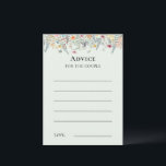 Simple Wildflower Fern Mint Green Advice Card<br><div class="desc">This simple wildflower fern mint green advice card design is an elegant arrangement of classic gold geometric frames embellished with delicate boho floral greenery bouquets and stems. Featuring a palette of timeless light green mint backgrounds with simple classic black typography and whimsical colorful wildflowers, creating a lovely and polished romantic...</div>