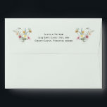 Simple Wildflower Fern Mint Green Wedding Mailing Envelope<br><div class="desc">This simple wildflower fern mint green wedding mailing envelope design is an elegant arrangement of classic gold geometric frames embellished with delicate boho floral greenery bouquets and stems. Featuring a palette of timeless light green mint backgrounds with simple classic black typography and whimsical colorful wildflowers, creating a lovely and polished...</div>
