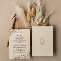 Simple Wildflower Fern Wedding Monogram Details