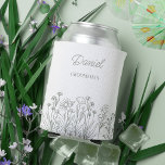 Simple Wildflower Floral Any Color Groomsman Can Cooler<br><div class="desc">Wildflower wedding can cooler gift for anyone in your wedding party. Easy to personalize for your bridesmaids, groomsmen etc and you can also add the name of the bride and groom and their wedding date on the opposite side. Simple and elegant boho floral design with line drawn wildflowers. You are...</div>