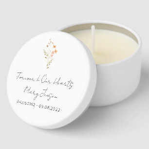 Simple Wildflower Funeral Mini Candle Favors