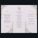Simple Wildflower Lavender Wedding Program Flyer<br><div class="desc">This Simple Wildflower Lavender Wedding Program Flyer design is an elegant arrangement of classic gold geometric frames embellished with delicate boho floral greenery bouquets and stems. Featuring a palette of timeless dusty purple lavender backgrounds with simple classic black typography and whimsical colorful wildflowers, creating a lovely and polished romantic feel....</div>