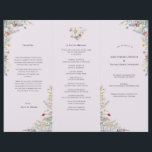 Simple Wildflower Lavender Wedding Program Flyer<br><div class="desc">This Simple Wildflower Lavender Wedding Program Flyer design is an elegant arrangement of classic gold geometric frames embellished with delicate boho floral greenery bouquets and stems. Featuring a palette of timeless dusty purple lavender backgrounds with simple classic black typography and whimsical colorful wildflowers, creating a lovely and polished romantic feel....</div>