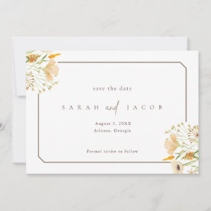 Simple Wildflower Outdoor Wedding Save The Date