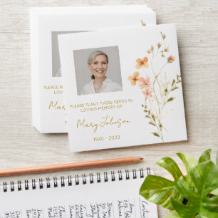 Simple Wildflower Photo Funeral Seed Envelope