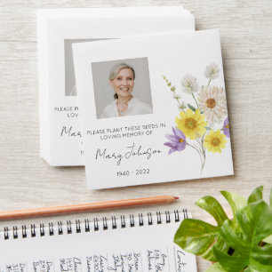 Simple Wildflower Photo Funeral Seed Envelope