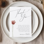 Simple Wildflower | Reception Table Thank You Card<br><div class="desc">This simple wildflower | reception table thank you card is perfect for your whimsical boho wedding. The singular bright, enchanted pink floral gives this product an artsy and delicate feel that is a simple modern design. This look will go well with any wedding season: spring, summer, fall, or winter! Please...</div>