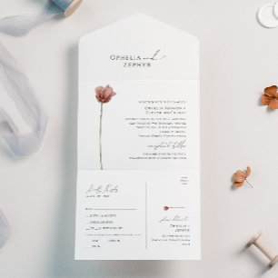 Simple Wildflower Seal and Send All In One Invitation