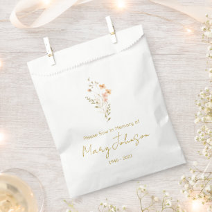 Simple Wildflower Seed packet Funeral Favor Bag