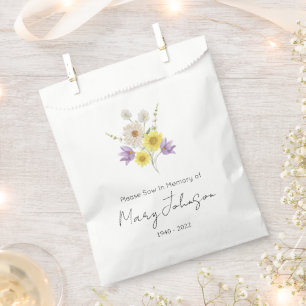 Simple Wildflower Seed packet Funeral  Favor Bag