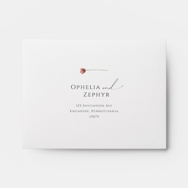 Simple Wildflower | Self Addressed RSVP Envelope (Front)