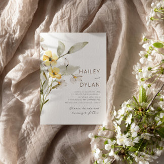 Simple Wildflower Wedding Invitation