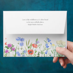 Simple Wildflower Wedding Invitation Envelope