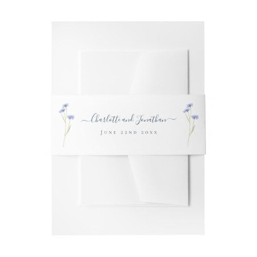 Simple Wildflower Wedding Personalized  Invitation Belly Band